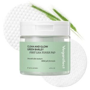 [Veganifect] Clean and Glow Green Barley First LHA Toner Pad (60ea)