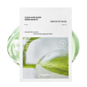 [Veganifect] Clean And Glow Green Barley Serum Fit Mask (1EA)