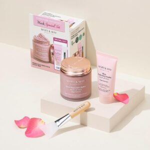 [Mary&May] Vegan Hyaluronic Hydra wash off Mask Special Gift Set (Rose Hyaluronic Hydra Wash off Pack 125g 1EA+Hyaluronic Hydra Wash off Pack 30g 1EA+ Washoff Spachulla 1EA)