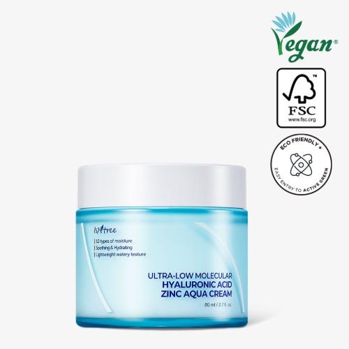 [ISNTREE] ULTRA-LOW MOLECULAR  HYALURONIC ACID ZINC AQUA CREAM 80ml